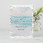 Beach Sand Elegant Tropical Modern Wedding Kaart (Staand voorkant)