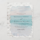 Beach Sand Elegant Tropical Modern Wedding Kaart (Voorkant / Achterkant)