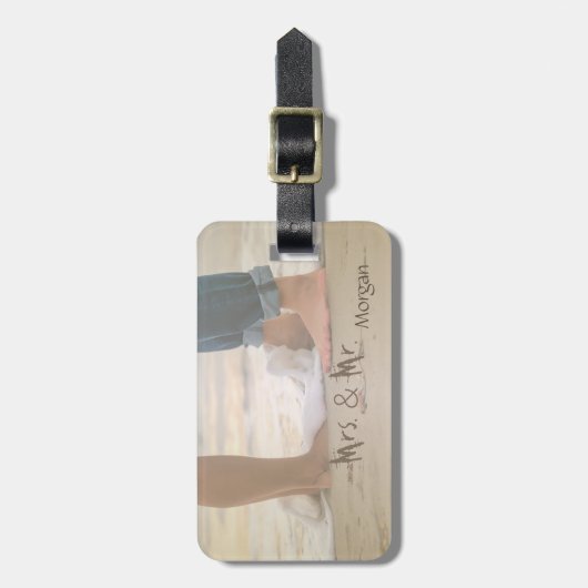 Beach, Sand, Foots, Waves, Personaliseert Bagagelabel (Voorkant verticaal)
