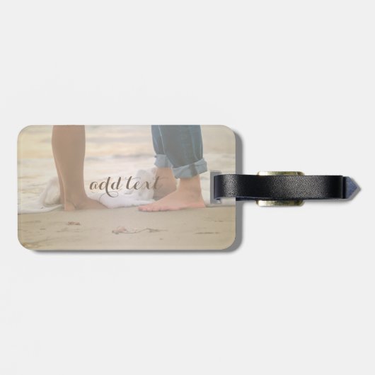 Beach, Sand, Foots, Waves, Personaliseert Bagagelabel (Achterkant horizontaal)