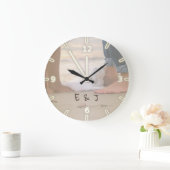 Beach, Sand, Foots, Waves, Personaliseert Grote Klok (Huis)