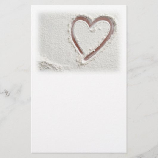 Beach Sand Heart Briefpapier (Voorkant)