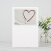 Beach Sand Heart Briefpapier (Staand voorkant)