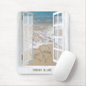 Beach Sand Heart met open venster Muismat (Met muis)