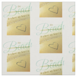 Beach Sand Heart Photo Fabric Stof