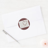 Beach Sand Heart Ronde Sticker (Envelop)