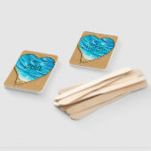 Beach Sand Heart Seashore Weddenschap Handwaaier (Niet-gemonteerd)