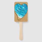 Beach Sand Heart Seashore Wedding Hand Fan Handwaaier (Achterkant)