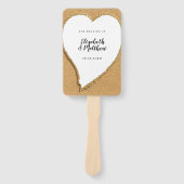 Beach Sand Heart Seashore Wedding Hand Fan Handwaaier (Voorkant)