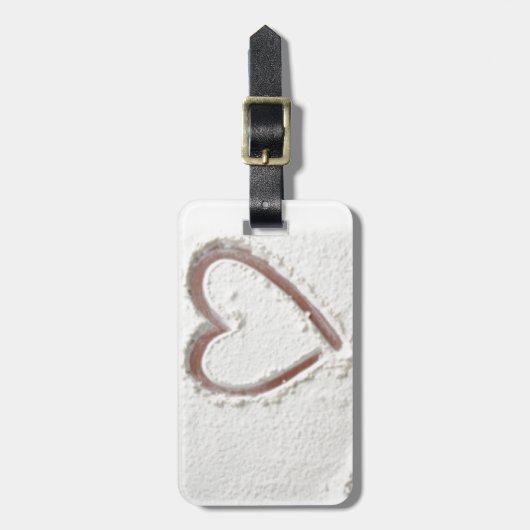 Beach Sand Heart Valentijn Bagagelabel (Voorkant verticaal)