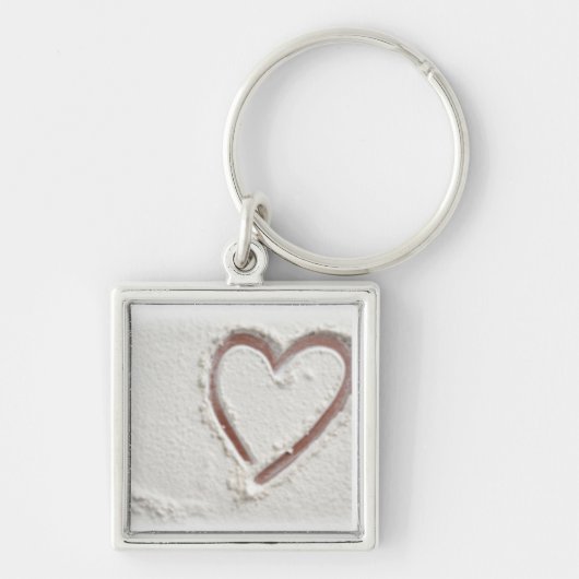 Beach Sand Heart Valentijn Sleutelhanger (Voorkant)