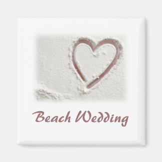 Beach Sand Heart Wedding Magneet