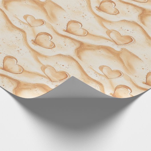 Beach Sand Hearts Cadeaupapier (Hoek)