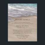 Beach Sand Hearts Elegant Tropical Modern Wedding Informatiekaartje<br><div class="desc">Design beschikt over een elegant strand met hartjes in het zand (op de achterkant van elke kaart) waar je de namen van je keuze in kunt "tekenen". U kunt kortere namen vergroten of langere namen verkleinen als dat nodig is om goed in de harten te passen onder de link "Aanpassen...</div>