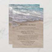 Beach Sand Hearts Elegant Tropical Modern Wedding Informatiekaartje (Voorkant / Achterkant)