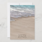 Beach Sand Hearts Elegant Tropical Modern Wedding Kaart (Achterkant)