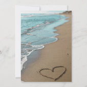 Beach Sand Hearts Elegant Tropical Modern Wedding Kaart (Achterkant)