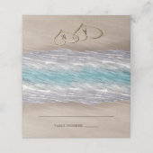 Beach Sand Hearts Elegant Tropical Modern Wedding Plaatskaartje (Buitenkant ongevouwen)