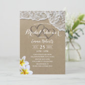 Beach Sand Hearts Tropical Florence Vrijgezellenfe Kaart (Staand voorkant)