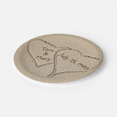 Beach Sand Hearts voor feestje Papieren Bordje (Gekanteld)