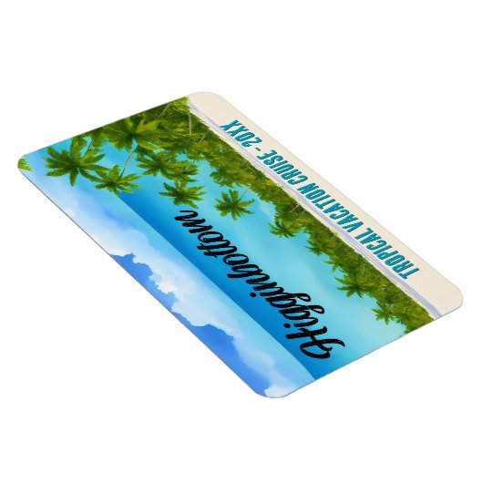Beach Sand Ocean Palm Trees Cruise Room Monogram Magneet (Rechterzijde)