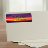 Beach Sand Ocean Sunset Sunrise Adresetiketten Etiket
