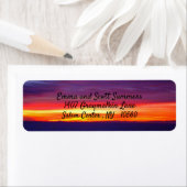 Beach Sand Ocean Sunset Sunrise Adresetiketten Etiket (Insitu)