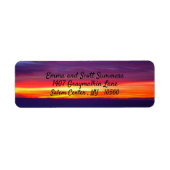Beach Sand Ocean Sunset Sunrise Adresetiketten Etiket (Voorkant)