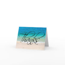 Beach Sand Ocean Thanks You Note Card