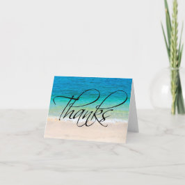 Beach Sand Ocean Thanks You Note Card Bedankkaart