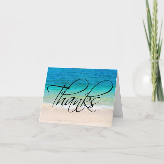 Beach Sand Ocean Thanks You Note Card Bedankkaart (Voorkant)