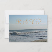 Beach Sand Ocean Waves Wedding RSVP (Voorkant)
