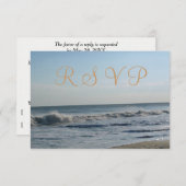 Beach Sand Ocean Waves Wedding RSVP (Voorkant / Achterkant)