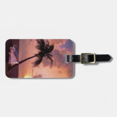 Beach, Sand, Palm, Boat, Sunset-Personalized Bagagelabel (Voorkant horizontaal)