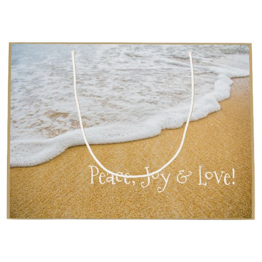 Beach Sand Peace Joy Love Kerstmis Groot Cadeauzakje (Voorkant)
