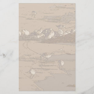 Beach Sand Pipers Art Stationery Briefpapier