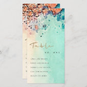 BEACH SAND ROCK BLAUWGROEN SITTING CHART TABLE NUM BEDANKKAART (Voorkant / Achterkant)