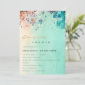 BEACH SAND ROCK WATERVERF COUPLE SHOWER INVITE BEDANKKAART (Staand voorkant)