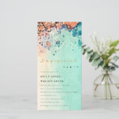 BEACH SAND ROCK WATERVERF VERLOVING INVITE BEDANKKAART (Staand voorkant)