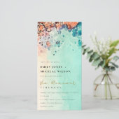 BEACH SAND ROCK WATERVERF VOW RENEWAL INVITE BEDANKKAART (Staand voorkant)