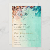 BEACH SAND ROCK WATERVERF VOW RENEWAL INVITE BEDANKKAART (Voorkant / Achterkant)