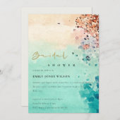 BEACH SAND ROCK WATERVERF VRIJGEZELLENFEEST INVITE BEDANKKAART (Voorkant / Achterkant)