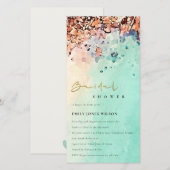 BEACH SAND ROCK WATERVERF VRIJGEZELLENFEEST INVITE BEDANKKAART (Voorkant / Achterkant)