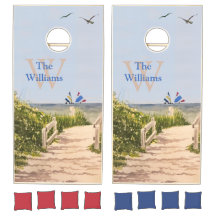 Beach Sand Sailships Water Monogram