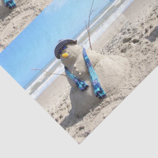 Beach / Sand Sculpture Snowman Kerstmis Tissuepapier (Detail)