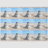 Beach / Sand Sculpture Snowman Kerstmis Tissuepapier (Voorkant)