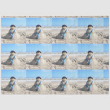 Beach / Sand Sculpture Snowman Kerstmis