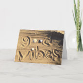 Beach Sand Seashell Foto Goede Vibes Quote Fun Kaart (Voorkant)