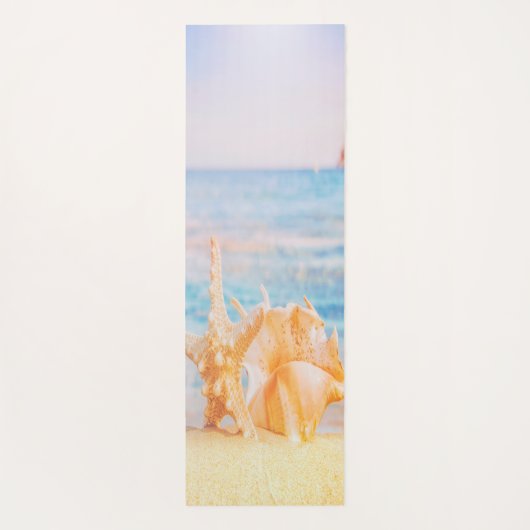 Beach, Sand Seashell, Seastar Yogamat (Achterkant)