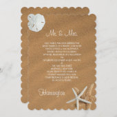 Beach Sand Seashells Pas getrouwd Receptie Kaart (Voorkant / Achterkant)